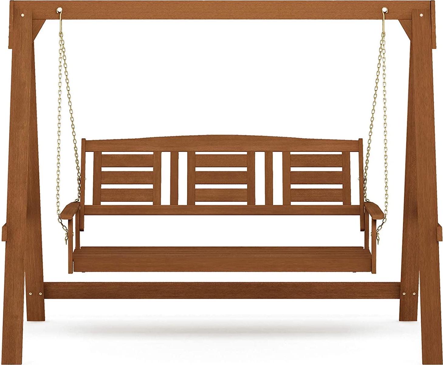 Furinno Tioman Hardwood 3 Seater Swing with Stand - Image 3
