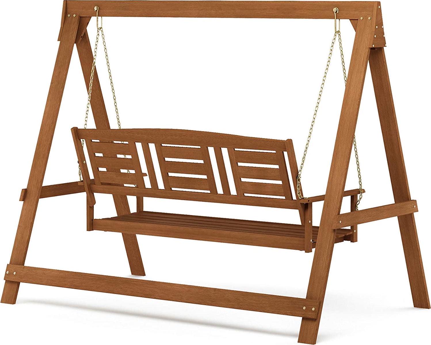 Furinno Tioman Hardwood 3 Seater Swing with Stand - Image 2