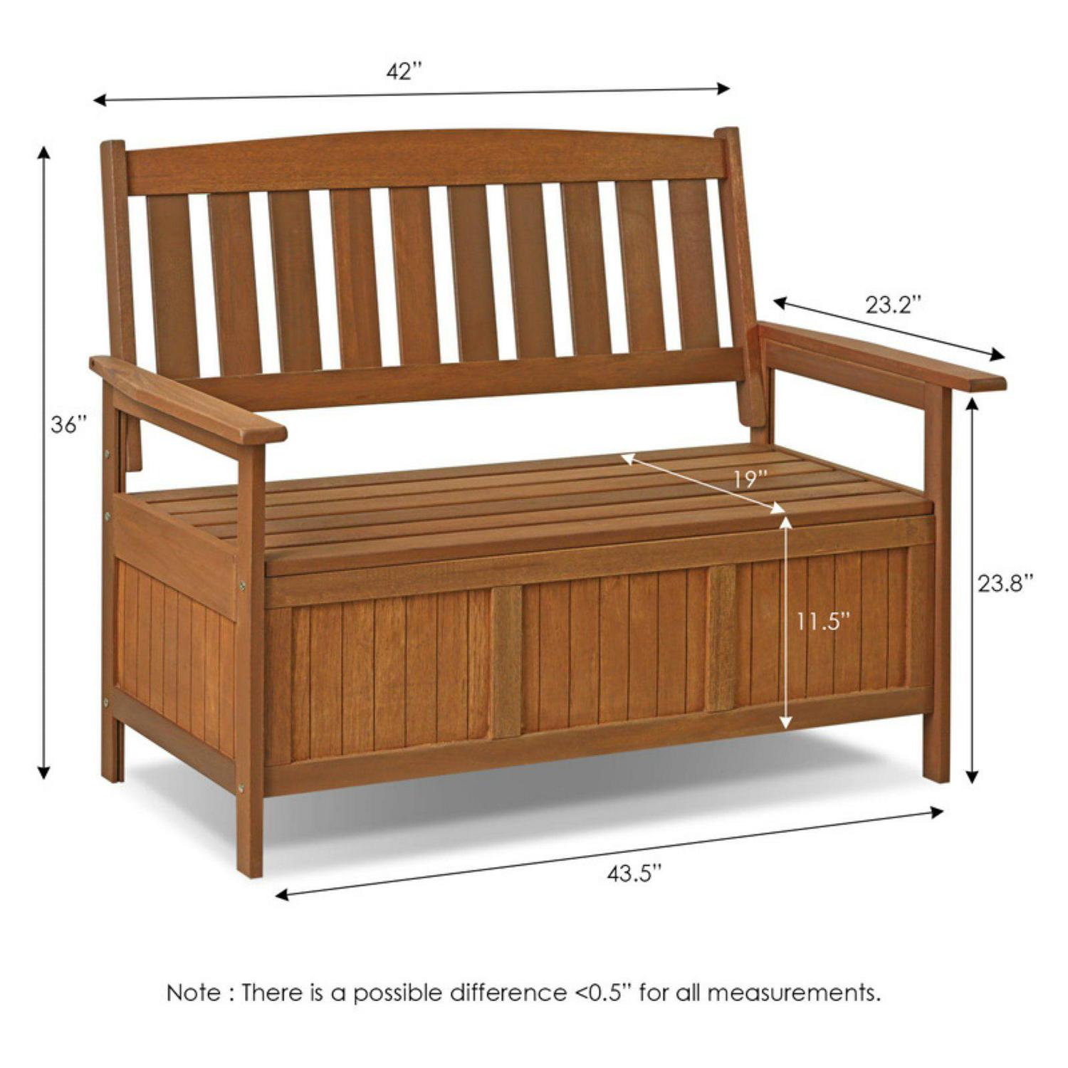 Furinno Tioman Water Resistant 41.9 Gallon Wood Deck Box, Brown - Image 2
