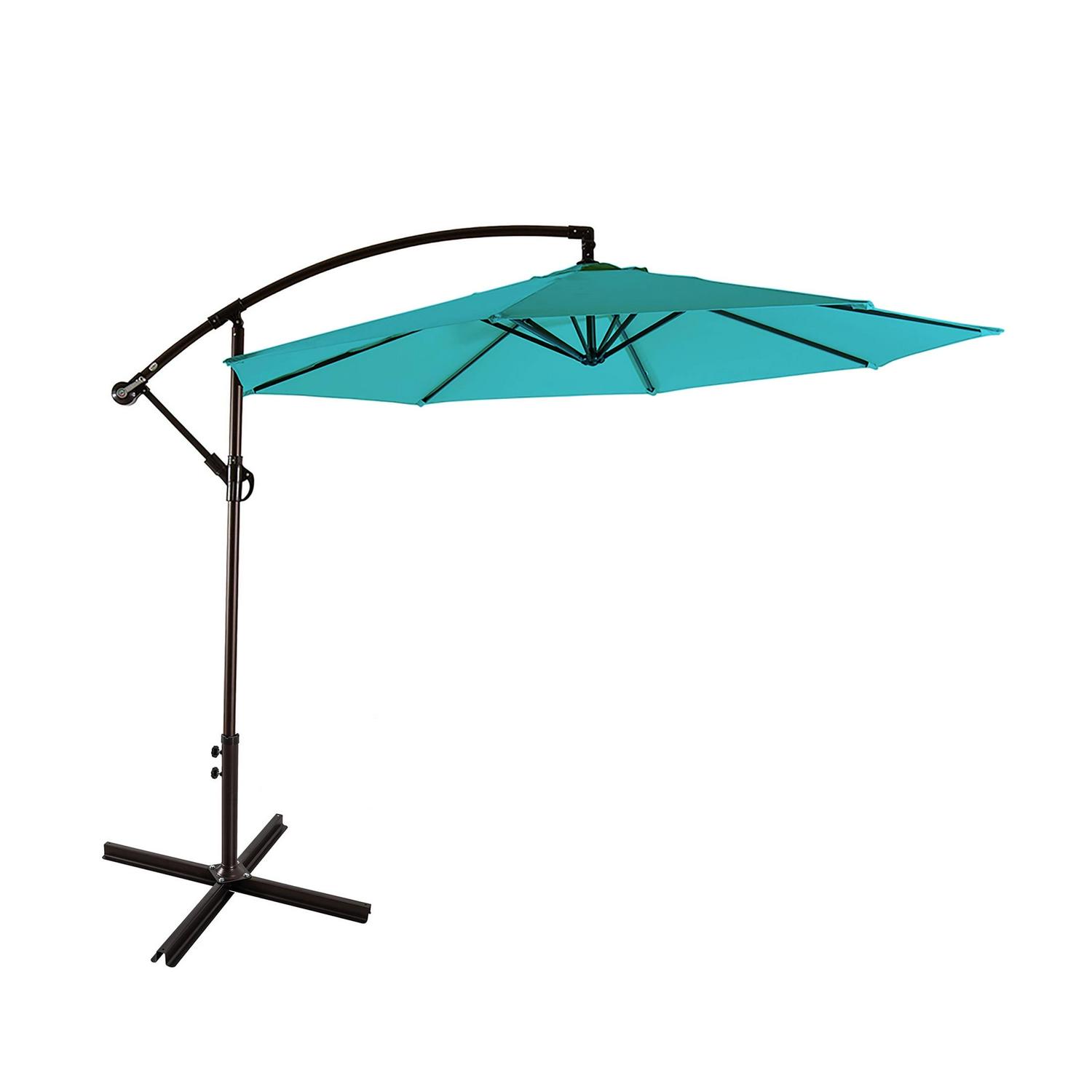 GARDEN 10 Ft Offset Cantilever Umbrellas for Patio Outdoor Shade, Turquoise