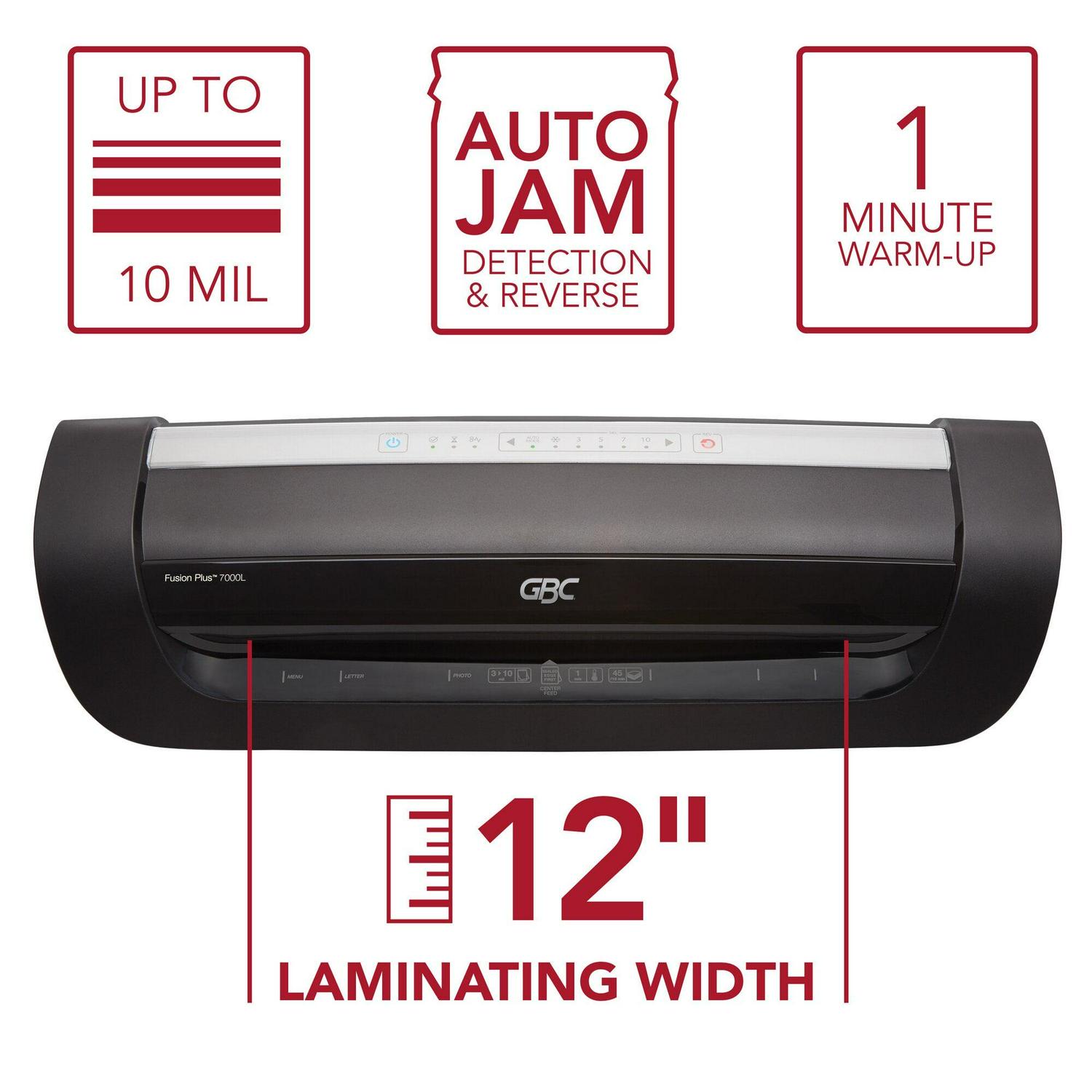 GBC Fusion 7000L 12 Laminator 1 Min Warm-Up 3-10 Mil Includes 50 EZUse - Image 2