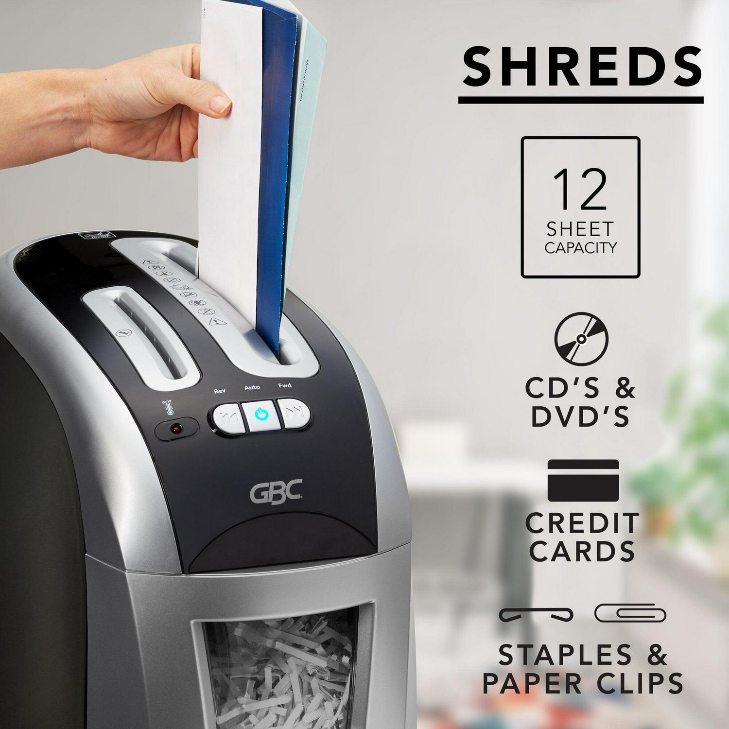GBC® Ex12-05 Super Cross-Cut Shredder, 12 Manual Sheet Capacity 1757390F - Image 3