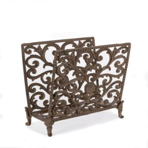 GG Collection 95437 Acanthus Magazine & Towel Holder, Brown