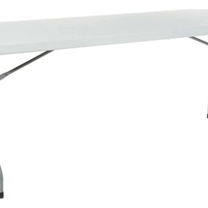 SUGIFT 8ft Folding Table, White Plastic Portable Banquet Table for Parties, Events & Outdoor Use