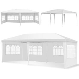 SUGIFT Party Tent 10'x20', Canopy Outdoor Tents for Wedding, Camping, Events Shelter (White)