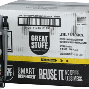 GREAT STUFF SMART DISPENSER, Expanding Foam, Big Gap Filler 12oz Case of 12
