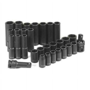 Grey Pneumatic 1430MRD 30-Piece 1/2 in. Drive 6-Point Metric Standard and Deep Impact Socket Set