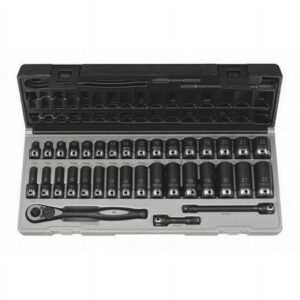 GREY PNEUMATIC 81635MRD 3/8" Drive Standard and Deep Length Duo-Socket Set, Metric, 35 pcs