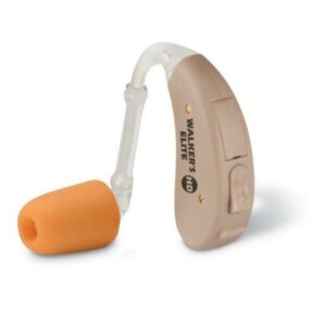 Walker Game Ear HD Elite, Hunting Hearing Enhancement Aid, 20% Smaller, Beige, Includes 3 Batteries