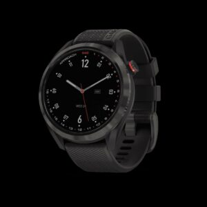 Garmin Approach S42, GPS Golf Smartwatch, Lightweight with 1.2" Touchscreen, 42k+ Preloaded Courses, Gunmetal Ceramic Bezel and Black Silicone Band