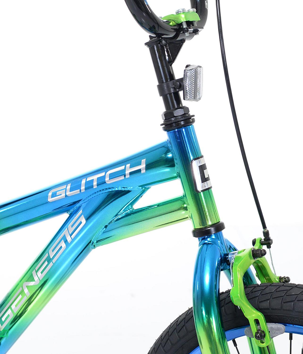 Genesis Glitch BMX Bike, 18" Wheels, Kids Ages 6-9 Years, Blue/Green - Image 7