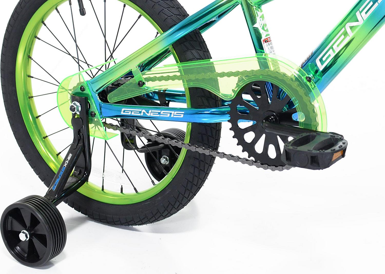Genesis Glitch BMX Bike, 18" Wheels, Kids Ages 6-9 Years, Blue/Green - Image 6