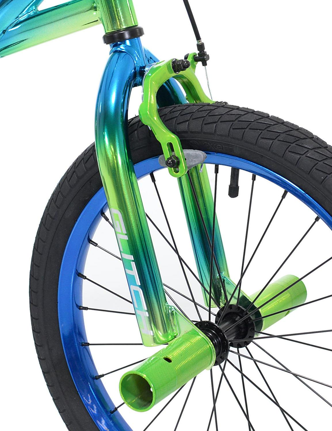 Genesis Glitch BMX Bike, 18" Wheels, Kids Ages 6-9 Years, Blue/Green - Image 3