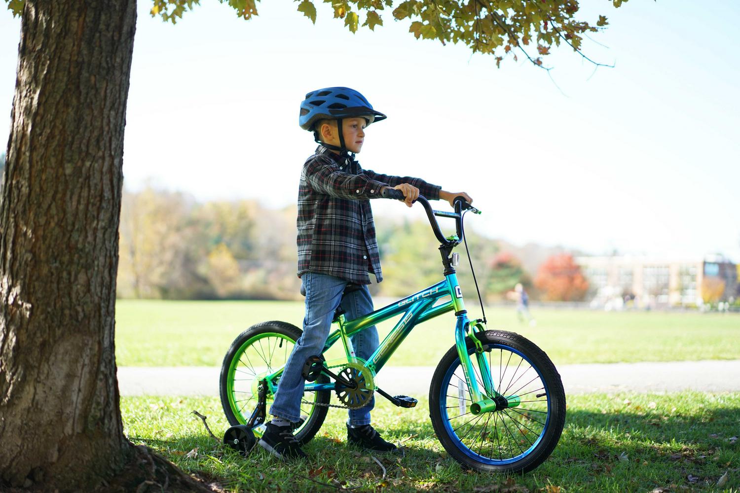 Genesis Glitch BMX Bike, 18" Wheels, Kids Ages 6-9 Years, Blue/Green - Image 8
