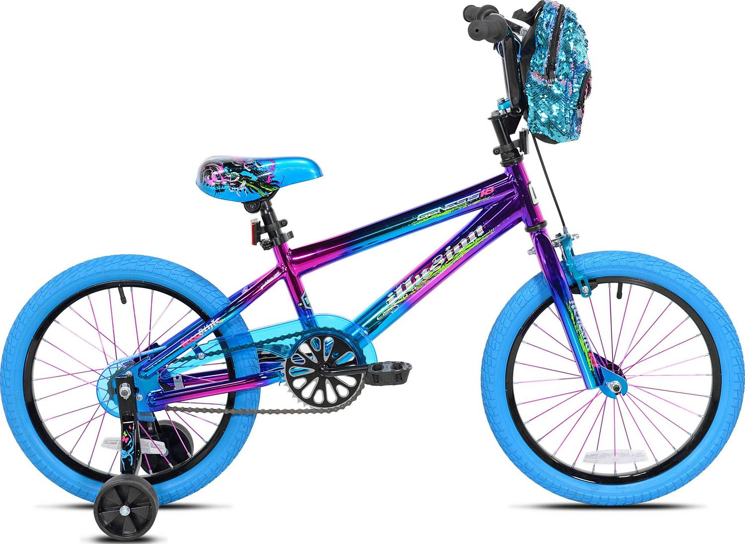 Genesis Illusion Child Bike, 18" Wheels, Kids Ages 6-12 Years, Blue/Purple - Image 2