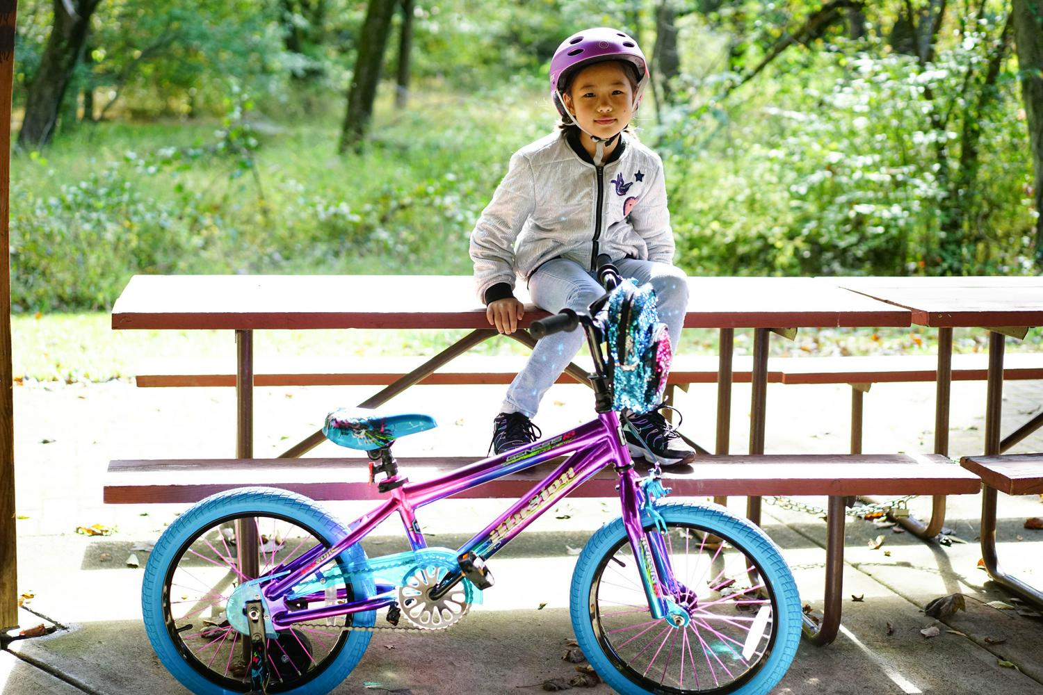 Genesis Illusion Child Bike, 18" Wheels, Kids Ages 6-12 Years, Blue/Purple - Image 7