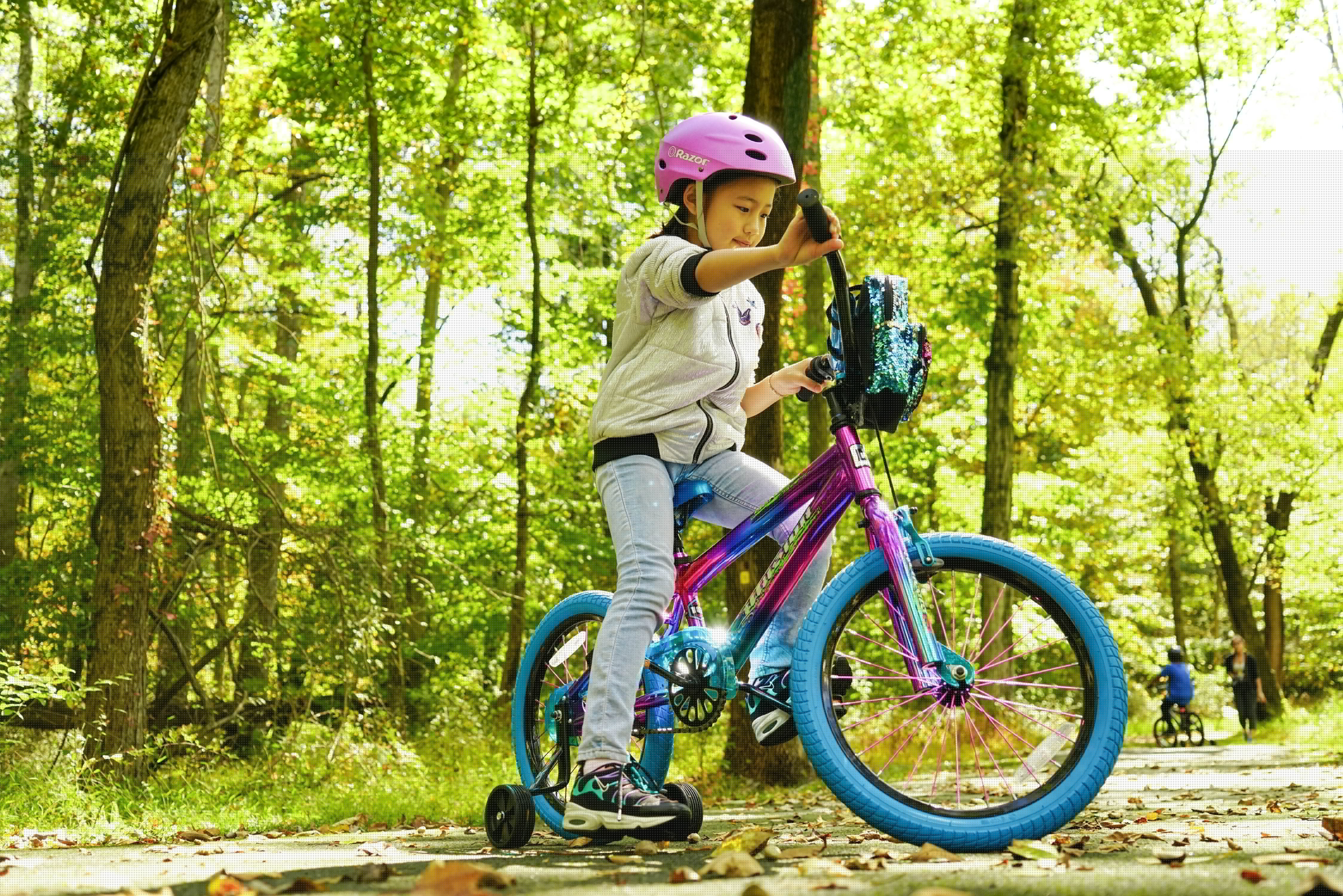 Genesis Illusion Child Bike, 18" Wheels, Kids Ages 6-12 Years, Blue/Purple - Image 9