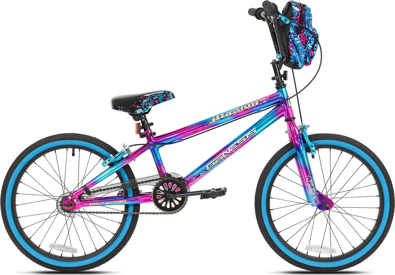Genesis Illusion Child Bike, 20" Wheels, Kids Ages 7-13 Years, Blue/Purple - Image 2