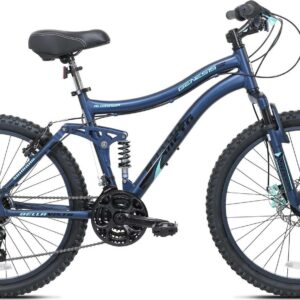 Genesis Bella Vista Full Suspension Tween/Teen Mountain Bike, 24" Wheels, Blue