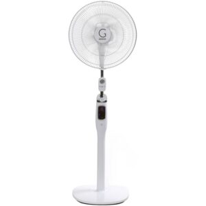 Genesis High Velocity 16" DC Stand Fan With Super Silent Technology And Remote, White