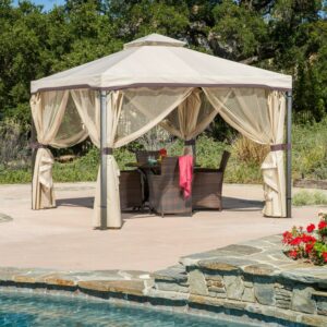Christopher Knight Home Skyline Fabric Gazebo by Beige