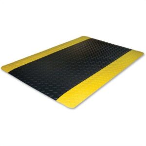 Genuine Joe Safe Step Anti-Fatigue Floor Mats Warehouse, Factory - 12 ft Length x 36" Width x 0.55" Thickness - Black, Yellow