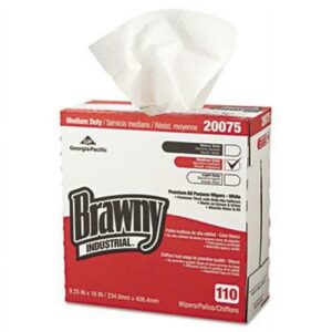 Brawny Professional Tall Dispenser All-Purpose DRC Wipers, 1-Ply, 9.25 x 16, Unscented, White, 110/Box 10 Boxes/Carton