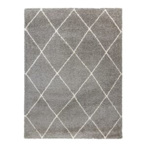 Gertmenian Thayer Diamond Shag Checkered Gray Indoor Area Rug, 5x8