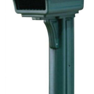 Gibraltar Mailboxes Gentry All-in-One, Large, Plastic, Mailbox and Post Combo, Green, GGC1G0000