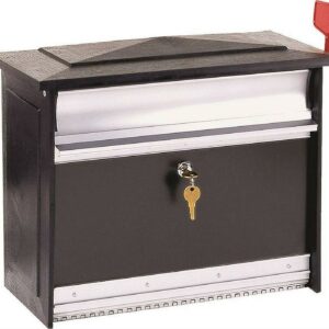 Gibraltar Mailboxes Medium Black Aluminum “Locking” Mailbox with 2 keys, Rust Resistant