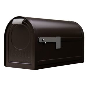 Gibraltar Mailboxes Northpointe Large, Steel Post Mount Mailbox, Venetian Bronze, NM160V01