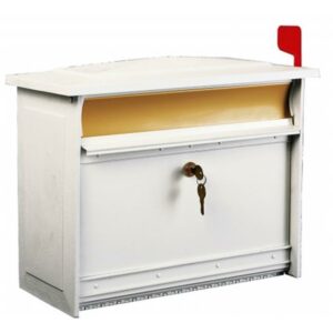 Gibraltar Mailboxes Mailsafe Medium Heavy Duty Locking Wall Mount Mailbox, White