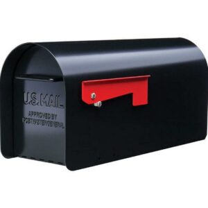 Gibraltar MB801B Ironside Rural Post Mount Mailbox, Black