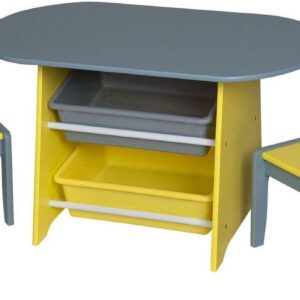 Gift Mark Children's Oval Table with 2 Chairs and 2 Storage Bins, Multiple Colors