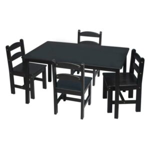 Gift Mark Gift Mark Espresso Rectangle Square Table with 4 Chairs