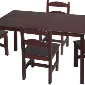 Giftmark 3009W White Rectangle Square table with 4 Chairs