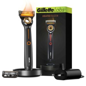 GilletteLabs Heated Razor Starter Kit - 1 Handle, 2 Blade Refills, 1 Charging Dock