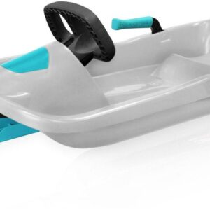 Gizmo Riders Nebula Ice-Blue Snow Sled for Kids, with Steering and Brakes, 110lbs, Ages 3+, Ice Blue