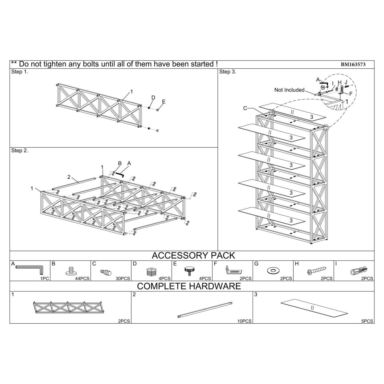 Acme Milavera Metal Etagere Bookcase with 5 Glass Shelves in Clear and Gold - Image 3