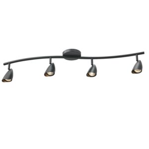 Globe Electric Grayson 4-Light Matte Black S-Shape Track Lighting, 59697