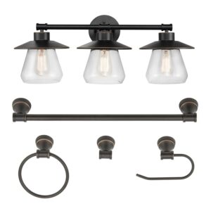 Globe Electric Nate 5-Piece Oil Rubbed Bronze All-In-One Bathroom Set, 51496