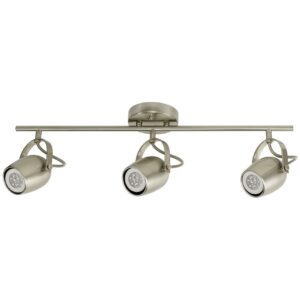 Globe Electric Samara 3-Light Brushed Nickel Track Lighting Kit, LED Bulbs Included, 58959