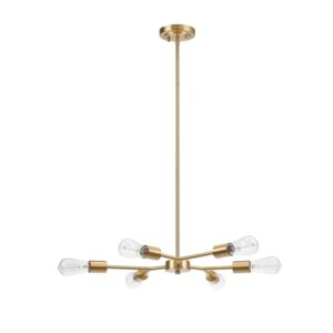 Globe Electric Tetra 6 Light Gold Chandelier, 91004450