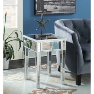 Convenience Concepts Gold Coast Mirrored End Table with Drawer, Multiple Colors