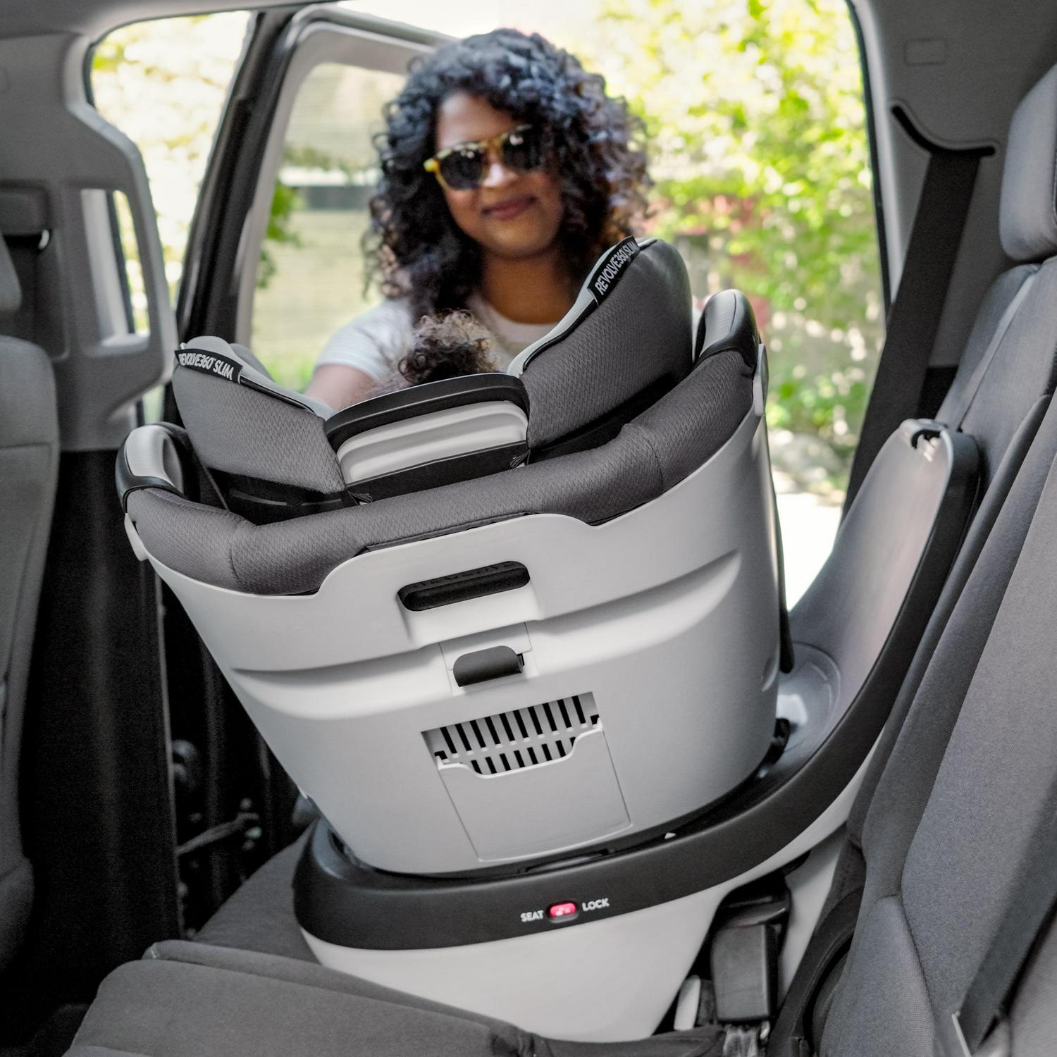 Gold Revolve360 Slim 2-in-1 Rotational Car Seat with SensorSafe (Pearl Gray) - Image 9