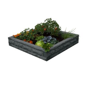 Good Ideas Garden Wizard Outdoor Self Watering Raised Garden Bed, Dark Granite