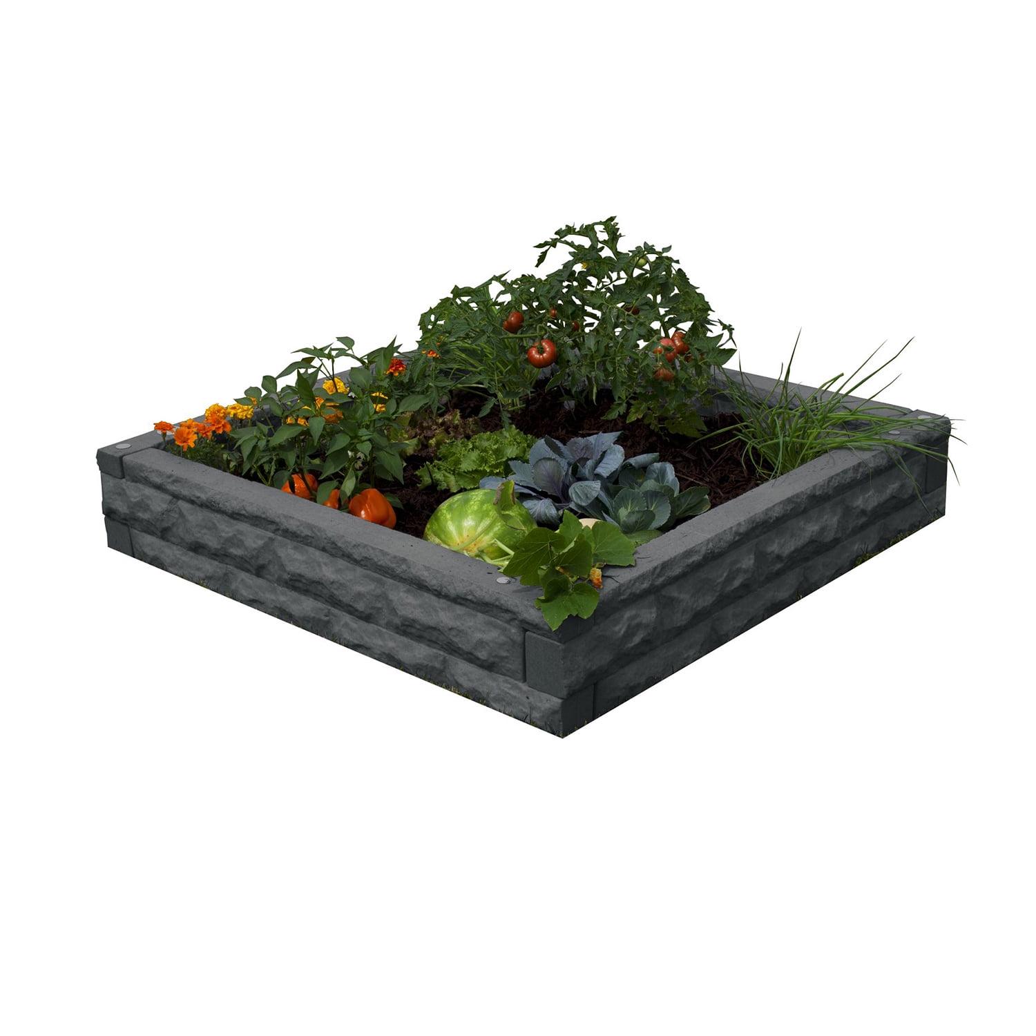 Good Ideas Garden Wizard Outdoor Self Watering Raised Garden Bed, Dark Granite