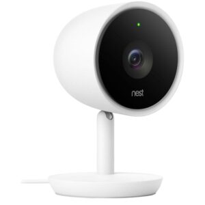 Nest Cam IQ Indoor Google Assistant 4K Supersight Security Monitor Camera, White