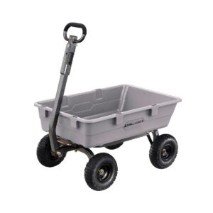 Gorilla Carts 5 Cu Ft Poly Dump Cart with Quick-Release, 800 lb Capacity, Gray