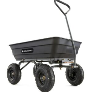 Gorilla Carts GOR4PS 600-lb. Poly Garden Dump Cart with 10" Tires